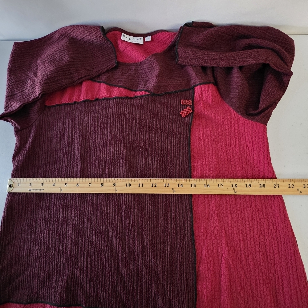 Habitat Colorblocked Oversized Top Size Small 3/4 Sleeves Lagenlook Shirt - Picture 8 of 14